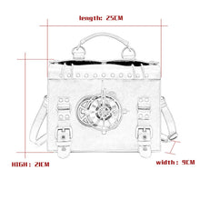 Load image into Gallery viewer, ACCITY - RETRO CLOCK DECORATIVE PUNK SHOULDER BAG_CWAB0629: COFFEE / (OS) 1

