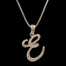 Load image into Gallery viewer, Diacly - Cursive Initial Alphabet Letter Monogram CZ Pendant Small-Gold: J

