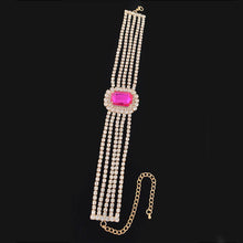 Load image into Gallery viewer, 3AM BY H&amp;D ACCESSORIES - Rhinestone Choker Necklace: Green
