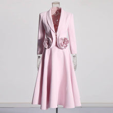 Load image into Gallery viewer, Productseeker - SET107 Rose Blazer &amp; Pleated Skirt Set: Pink / English / L
