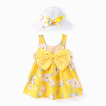 Load image into Gallery viewer, PatPat - 2pcs Baby Girl  Daisy Floral Tank Dress with Hat Set: Blue / 12-18 Months
