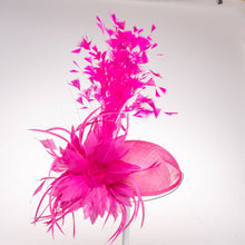 Load image into Gallery viewer, KaKyCo - AJ780S Small Base With Variety Feather On Top Fascinator: Fuchsia
