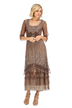 Load image into Gallery viewer, Nataya - Nataya Victorian Lux Lace 2101 Chocolate Dress: SaddleBrown / S
