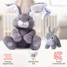 Load image into Gallery viewer, Dimple - Milo Grey Singing Bunny &amp; Soft Plush Baby Bunny
