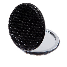Load image into Gallery viewer, Chic Couture Inc - Circle Ceramic Rhinestone Folding Makeup Mirror M0449: Red
