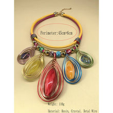 Load image into Gallery viewer, ACCITY - EXAGGERATED HAND-WOVEN RESIN NECKLACE SET_CWMM4920: MULTICOLOR / (OS) 1
