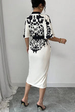 Load image into Gallery viewer, Mccolin - Floral Wrap Midi Dress: BLACK / M
