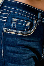 Load image into Gallery viewer, Denim Zone U.S.A. - WB-31 STRETCHY MINI-BOOT WOMEN'S BLING JEANS WESTFIELD EAGLE: 7 / DARK BLUE
