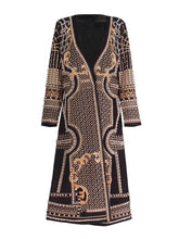 Load image into Gallery viewer, Productseeker - CT95 Beaded V-Neck Long-Sleeve Trench Coat for Women: Color as pictures / English / S
