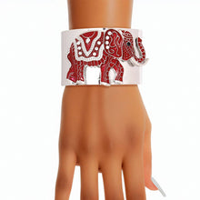 Load image into Gallery viewer, PinktownUSA - Bracelet DST Red Elephant Tribal Cuff for Women: Red / Rhodium / Adjustable
