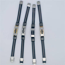Load image into Gallery viewer, Mio Queena - Men's Silicone Titanium Steel  Bracelet - MJ/BC: Silver
