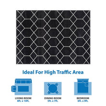 Load image into Gallery viewer, Olliix - Modern Geometric Woven Area Rug, Black: 8x10

