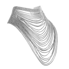 Load image into Gallery viewer, Western Fashion - Choker Rhinestone, 30 Lines, Drape: Gold
