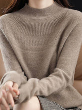 Load image into Gallery viewer, VividLux - Office Raglan Sleeve Hollow Solid Color High-Neck Sweater Tops: ORANGE / M
