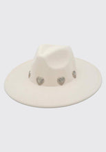 Load image into Gallery viewer, anbfashion - FASHION WESTERN HEART STUDDED FEDORA IHT-72193: Cream
