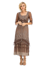 Load image into Gallery viewer, Nataya - Nataya Victorian Lux Lace 2101 Chocolate Dress: SaddleBrown / S
