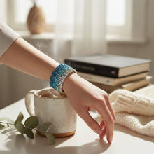 Load image into Gallery viewer, PinktownUSA - Bangle Blue Ombre Rhinestone 12 Row Bracelet: Color: Blue / Plating: Rhodium / Size: Stretch to Fit
