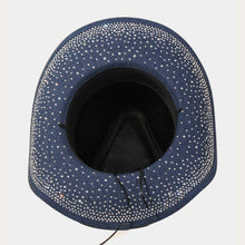 Load image into Gallery viewer, Collections by Fame Accessories - Rhinestone Studded Denim Western Cowboy Hat: LDN
