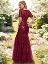 Load image into Gallery viewer, Ever-Pretty - Sequin Shiny Fishtail Tulle Dresses for Party: Burnt Orange / 4
