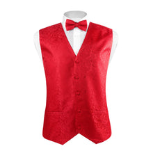 Load image into Gallery viewer, Selini New York - 6-Pack Men's Waves Pattern Polyester Vests, bowtie, hanky: Black
