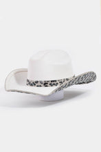 Load image into Gallery viewer, Collections by Fame Accessories - Pave Animal Print Rhinestone Western Cowboy Hat: BK

