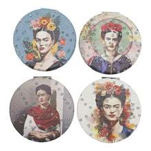 Load image into Gallery viewer, TAPA fashion - Frida Kahlo Glitter Circular Compact Makeup Mirror JM6423-29 (12PC): ASSORTED
