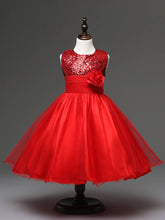 Load image into Gallery viewer, Fennco Styles - Lovely Sequin Flower Girl Dress: Blue / 8-9T
