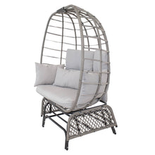 Load image into Gallery viewer, Sunnydaze Decor - Double Egg Chair Glider with Cushions and Pillows - Gray
