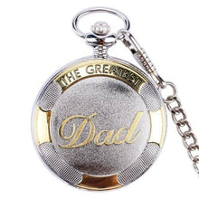 Load image into Gallery viewer, WoodWristCo - DAD Men Women Pocket Watch With Chain: Silver
