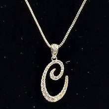 Load image into Gallery viewer, Diacly - Cursive Initial Alphabet Letter Monogram CZ Pendant Small-Gold: W
