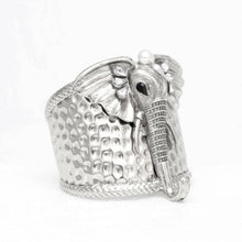 Load image into Gallery viewer, PinktownUSA - Cuff Burnished Silver Elephant Pearl Bracelet: Color: Burnished Silver / Plating: Burnished Silver / Size: Adjustable

