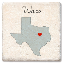 Load image into Gallery viewer, Tipsy Coasters &amp; Gifts - Custom Love Your Town State Silhouette Heart Coaster: Ceramic
