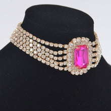 Load image into Gallery viewer, 3AM BY H&amp;D ACCESSORIES - Rhinestone Choker Necklace: FU
