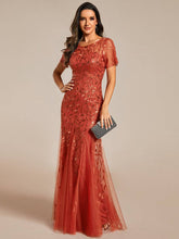 Load image into Gallery viewer, Ever-Pretty - Sequin Shiny Fishtail Tulle Dresses for Party: Burnt Orange / 4
