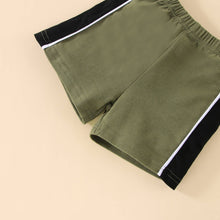 Load image into Gallery viewer, PatPat - 2pcs Baby Boy Colorblock Short-sleeve T-shirt and Shorts Set: Army green / 3-6 Months
