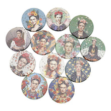 Load image into Gallery viewer, TAPA fashion - Frida Kahlo Glitter Circular Compact Makeup Mirror JM6423-29 (12PC): ASSORTED
