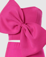 Load image into Gallery viewer, Flarix - Bowknot decor crop tube top wide leg pants set: HOT PINK / 1-1-1-1 / S-M-L-XL
