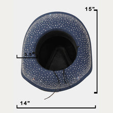 Load image into Gallery viewer, Collections by Fame Accessories - Rhinestone Studded Denim Western Cowboy Hat: LDN
