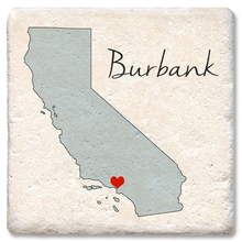 Load image into Gallery viewer, Tipsy Coasters &amp; Gifts - Custom Love Your Town State Silhouette Heart Coaster: Ceramic
