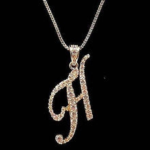 Load image into Gallery viewer, Diacly - Cursive Initial Alphabet Letter Monogram CZ Pendant Small-Gold: L
