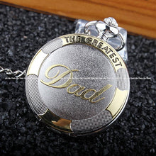 Load image into Gallery viewer, WoodWristCo - DAD Men Women Pocket Watch With Chain: Silver
