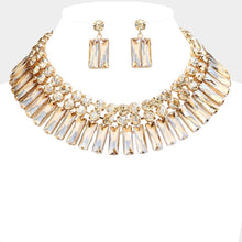 Load image into Gallery viewer, Sensibling Corp. - Round Rectangle Stone Cluster Evening Necklace
: Red
