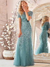 Load image into Gallery viewer, Ever-Pretty - Sequin Shiny Fishtail Tulle Dresses for Party: Silver / 6
