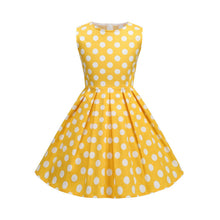 Load image into Gallery viewer, SALINA TRADING INC - Retro High-Waisted Floral Print Sleeveless Dress: Yellow Lemon (Women) / L
