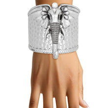 Load image into Gallery viewer, PinktownUSA - Cuff Burnished Silver Elephant Pearl Bracelet: Color: Burnished Silver / Plating: Burnished Silver / Size: Adjustable
