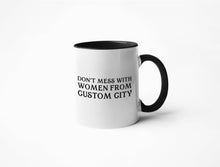 Load image into Gallery viewer, Calm Down Caren - Don't Mess With Women From... - CUSTOM Coffee Mug: 11 oz. / Pink
