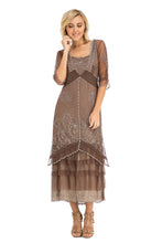 Load image into Gallery viewer, Nataya - Nataya Victorian Lux Lace 2101 Chocolate Dress: SaddleBrown / S

