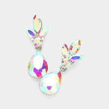 Load image into Gallery viewer, Sensibling Corp. - Teardrop Stone Cluster Dangle Evening Earrings: Red
