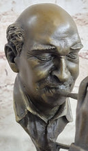 Load image into Gallery viewer, Bronzhaus - Abstract Bronze Metal Bust Sculpture Statue of Trumpet Player on Marble Base Signed Art
