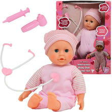 Load image into Gallery viewer, The New York Doll Collection - Interactive Talking Baby Doll Doctor Set  - 14” Doll Pink
